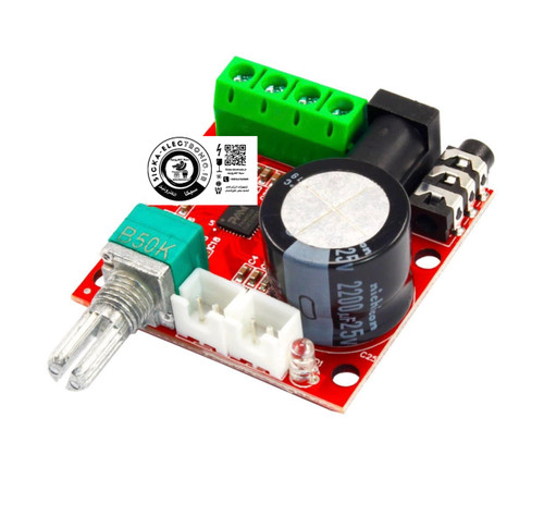 ماژول آمپلی فایر استریو ولوم دار / سایز کوچک و با کیفیت کلاس D دیجیتال / برد مشکی یا قرمز با توجه به موجودی/جریان مصرف بسیار پایین مناسب برای ساختن اسپیکر پرتابل/برد قرمز یا مشکی
