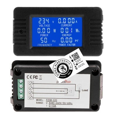 نمایشگر مولتی فانگشن LCD کیفیت بالا AC غیر تخریبی با ترانس جریان ۱۰۰ آمپر نمونه کیفیت بالا / پاورمتر و واتمتر ac مناسب تابلو برق برای مانیتورینگ پنلی چهار پارامتر ثابت و دو پارامتر رندوم شامل ولتمتر ، آمپر متر ، وات متر ،فرکانس شمار ،فی متر و کیلو وات ساعت /به همراه سی تی ترانس